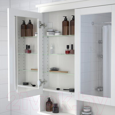 Шкаф с зеркалом для ванной Ikea Хемнэс 103.690.16 (белый)