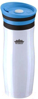 Термокружка Peterhof PH-12413 (белый/синий)