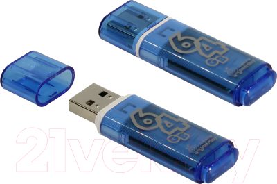 Usb flash накопитель SmartBuy Glossy Blue 64GB (SB64GBGS-B)