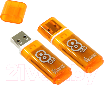 Usb flash накопитель SmartBuy Glossy Orange 8GB (SB8GBGS-Or)