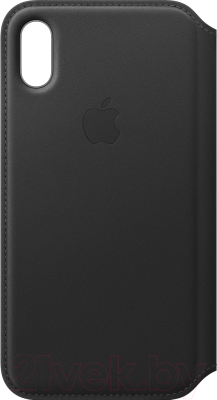 Чехол-книжка Apple Leather Folio для iPhone X Black / MQRV2