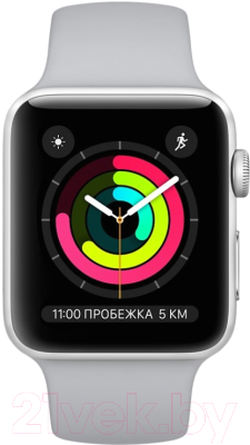 Умные часы Apple Watch Series 3 42mm / MQL02 (серебристый алюминий/дымчатый)
