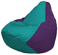 Бескаркасное кресло Flagman Груша Мини Г0.1-285 (бирюзовый/фиолетовый) - 
