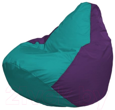 Бескаркасное кресло Flagman Груша Мини Г0.1-285 (бирюзовый/фиолетовый)
