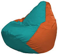 Бескаркасное кресло Flagman Груша Мини Г0.1-296 (бирюзовый/оранжевый) - 
