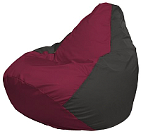 Бескаркасное кресло Flagman Груша Мини Г0.1-300 (бордовый/темно-серый) - 