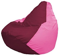 Бескаркасное кресло Flagman Груша Мини Г0.1-306 (бордовый/розовый) - 