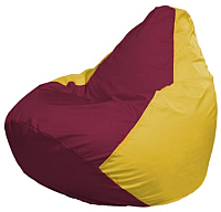 Бескаркасное кресло Flagman Груша Мини Г0.1-309 (бордовый/желтый) - 