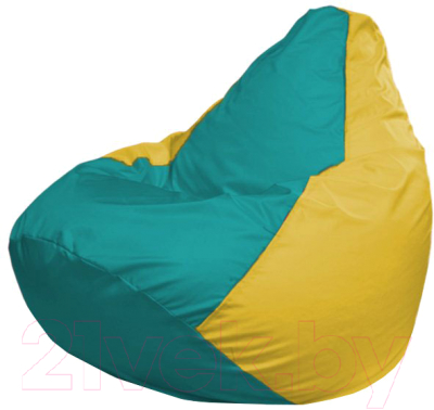 Бескаркасное кресло Flagman Груша Мини Г0.1-313 (бирюзовый/желтый)
