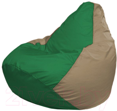 Бескаркасное кресло Flagman Груша Макси Г2.1-237 (зеленый/темно-бежевый)