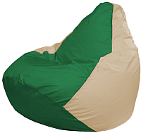 Бескаркасное кресло Flagman Груша Макси Г2.1-240 (зеленый/светло-бежевый) - 