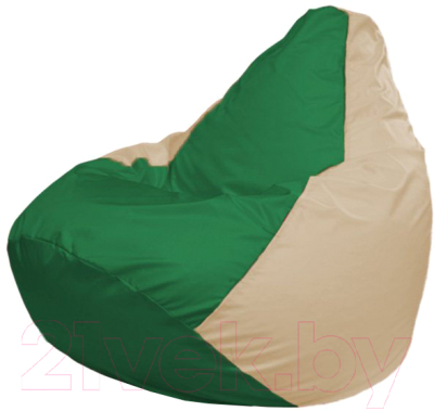 Бескаркасное кресло Flagman Груша Макси Г2.1-240 (зеленый/светло-бежевый)