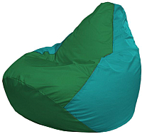 Бескаркасное кресло Flagman Груша Макси Г2.1-243 (зеленый/бирюзовый) - 