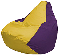 Бескаркасное кресло Flagman Груша Макси Г2.1-247 (желтый/фиолетовый) - 