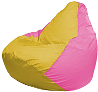 Бескаркасное кресло Flagman Груша Макси Г2.1-257 (желтый/розовый) - 