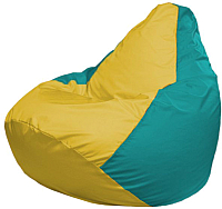 Бескаркасное кресло Flagman Груша Макси Г2.1-264 (желтый/бирюза) - 