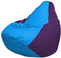 Бескаркасное кресло Flagman Груша Макси Г2.1-269 (голубой/фиолетовый) - 