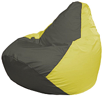 Бескаркасное кресло Flagman Груша Макси Г2.1-360 (темно-серый/желтый) - 
