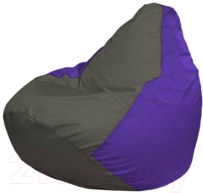 Бескаркасное кресло Flagman Груша Макси Г2.1-370 (темно-серый/фиолетовый)