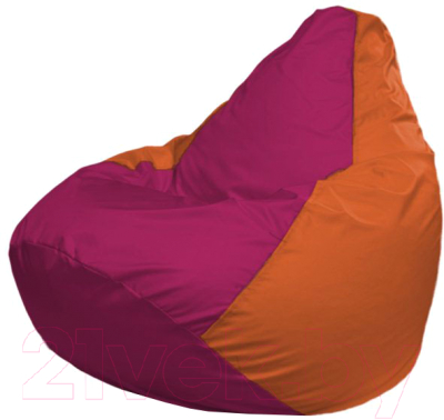 Бескаркасное кресло Flagman Груша Макси Г2.1-388 (фуксия/оранжевый)