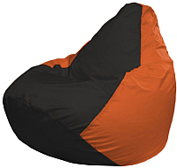 Бескаркасное кресло Flagman Груша Макси Г2.1-400 (черный/оранжевый) - 