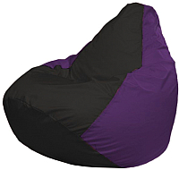 Бескаркасное кресло Flagman Груша Макси Г2.1-406 (черный/фиолетовый) - 