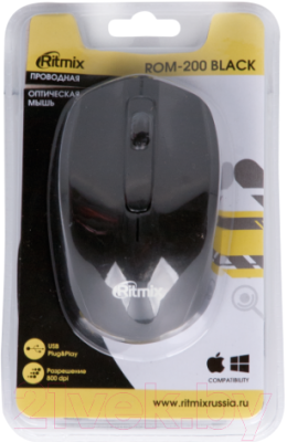Мышь Ritmix ROM-200 (черный)