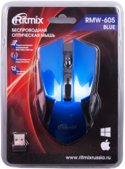 Мышь Ritmix RMW-605 (синий)