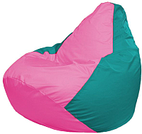 Бескаркасное кресло Flagman Груша Макси Г2.1-204 (розовый/бирюзовый) - 