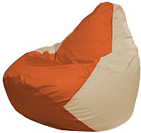 Бескаркасное кресло Flagman Груша Макси Г2.1-207 (оранжевый/светло-бежевый) - 