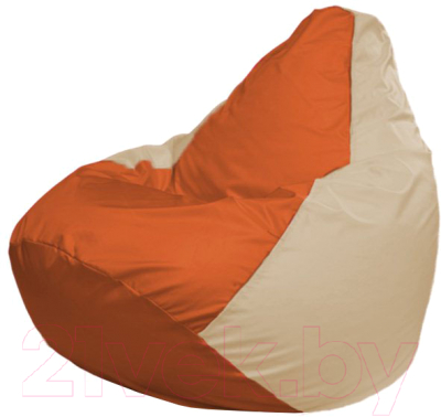 Бескаркасное кресло Flagman Груша Макси Г2.1-207 (оранжевый/светло-бежевый)