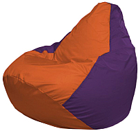 Бескаркасное кресло Flagman Груша Макси Г2.1-208 (оранжевый/фиолетовый) - 