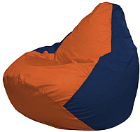 Бескаркасное кресло Flagman Груша Макси Г2.1-209 (оранжевый/темно-синий) - 