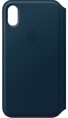 Чехол-книжка Apple Leather Folio for iPhone X Cosmos Blue / MQRW2