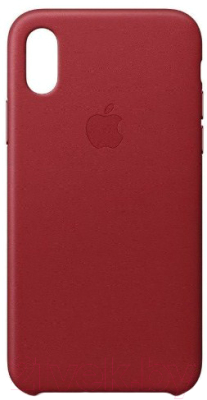 Чехол-накладка Apple Leather Case для iPhone X Red / MQTE2