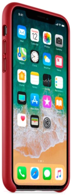 Чехол-накладка Apple Leather Case для iPhone X Red / MQTE2