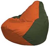 Бескаркасное кресло Flagman Груша Макси Г2.1-211 (оранжевый/темно-оливковый) - 