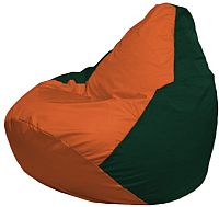 Бескаркасное кресло Flagman Груша Макси Г2.1-212 (оранжевый/темно-зеленый) - 