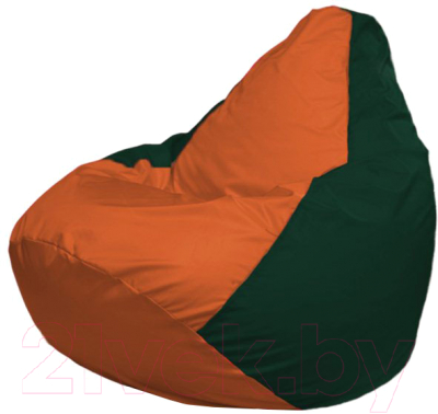 Бескаркасное кресло Flagman Груша Макси Г2.1-212 (оранжевый/темно-зеленый)