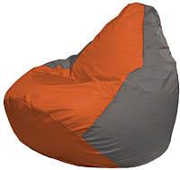 Бескаркасное кресло Flagman Груша Макси Г2.1-214 (оранжевый/серый) - 