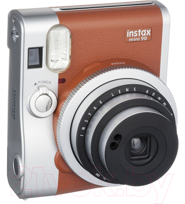 Фотоаппарат с мгновенной печатью Fujifilm Instax Mini 90 с фотопленкой (коричневый)