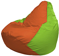 Бескаркасное кресло Flagman Груша Макси Г2.1-215 (оранжевый/салатовый) - 