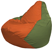 Бескаркасное кресло Flagman Груша Макси Г2.1-216 (оранжевый/оливковый) - 