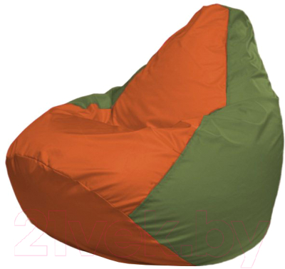 Бескаркасное кресло Flagman Груша Макси Г2.1-216 (оранжевый/оливковый)