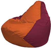 Бескаркасное кресло Flagman Груша Макси Г2.1-222 (оранжевый/бордовый) - 