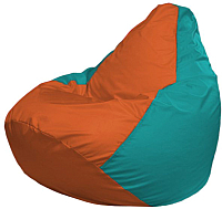 Бескаркасное кресло Flagman Груша Макси Г2.1-223 (оранжевый/бирюзовый) - 