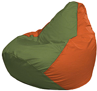 Бескаркасное кресло Flagman Груша Макси Г2.1-227 (оливковый/оранжевый) - 
