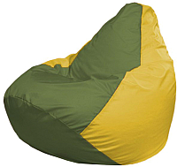 Бескаркасное кресло Flagman Груша Макси Г2.1-228 (оливковый/желтый) - 
