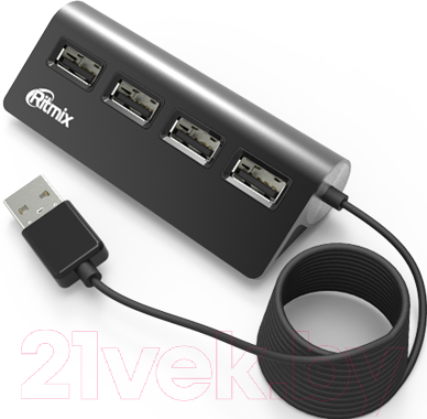 USB-хаб Ritmix CR-2400 (черный)
