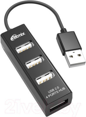 USB-хаб Ritmix CR-2402 (черный)
